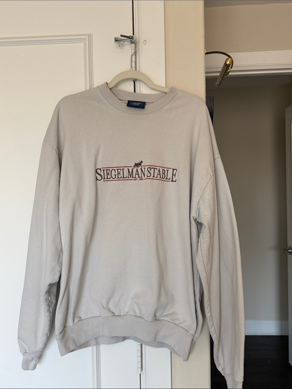 Siegelman Stable Men's Cream Logo Crewneck Sweatshirt